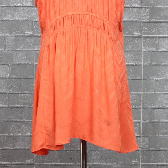 Anthro Maeve Bretta Gathered Tank Top Orange M - Picture 8 of 11